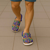 African Kente Pattern Clogs Shoes Fathia Fata Nkrumah - Wonder Print Shop