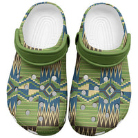 African Kente Pattern Clogs Shoes Obaakofo Mmu Man - Wonder Print Shop