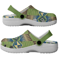 African Kente Pattern Clogs Shoes Obaakofo Mmu Man - Wonder Print Shop