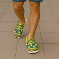 African Kente Pattern Clogs Shoes Sika Fre Mogya - Wonder Print Shop