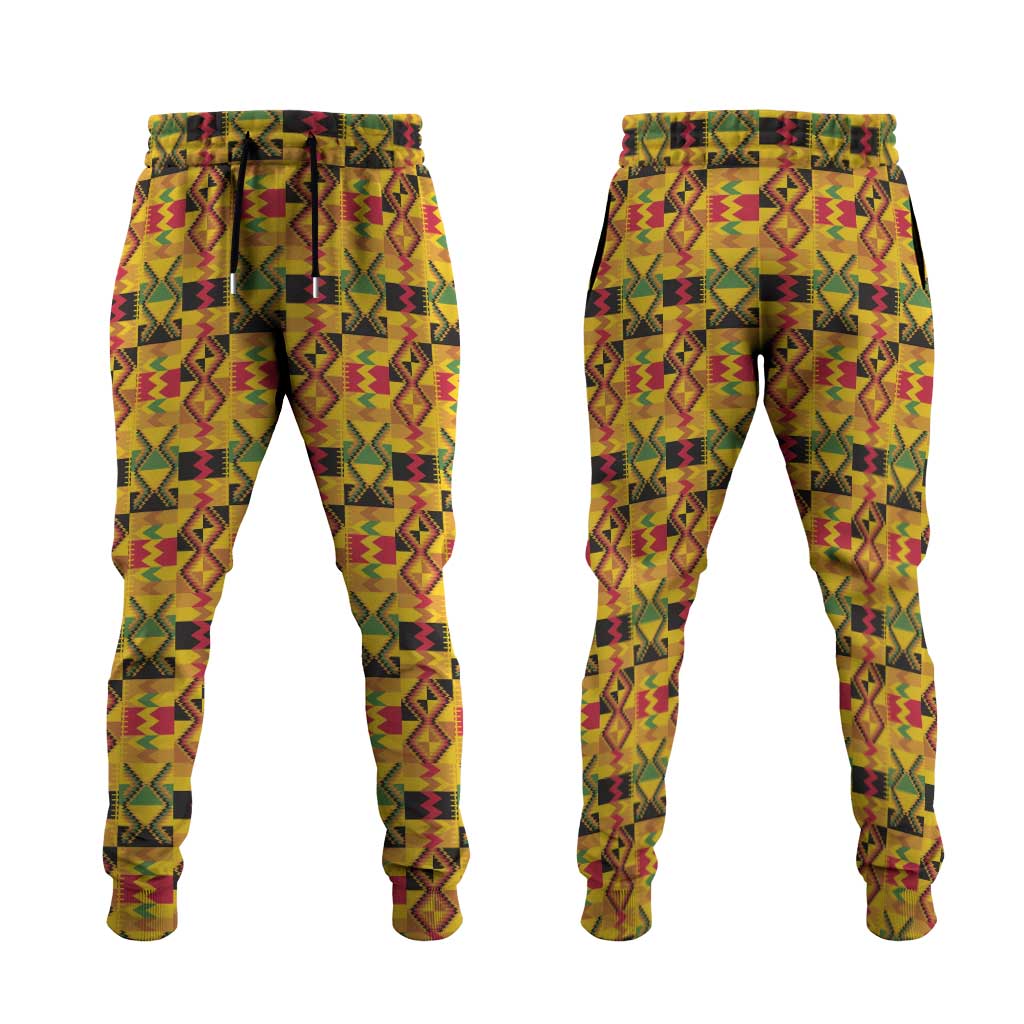 African Kente Pattern Jogger Pants Emaa Da - Wonder Print Shop
