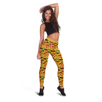 African Kente Pattern Leggings Emaa Da - Wonder Print Shop