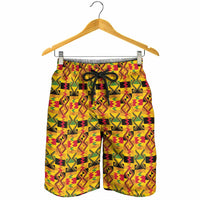 African Kente Pattern Shorts for Men Emaa Da - Wonder Print Shop