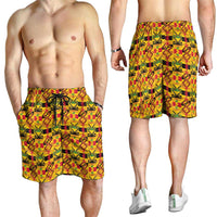 African Kente Pattern Shorts for Men Emaa Da - Wonder Print Shop