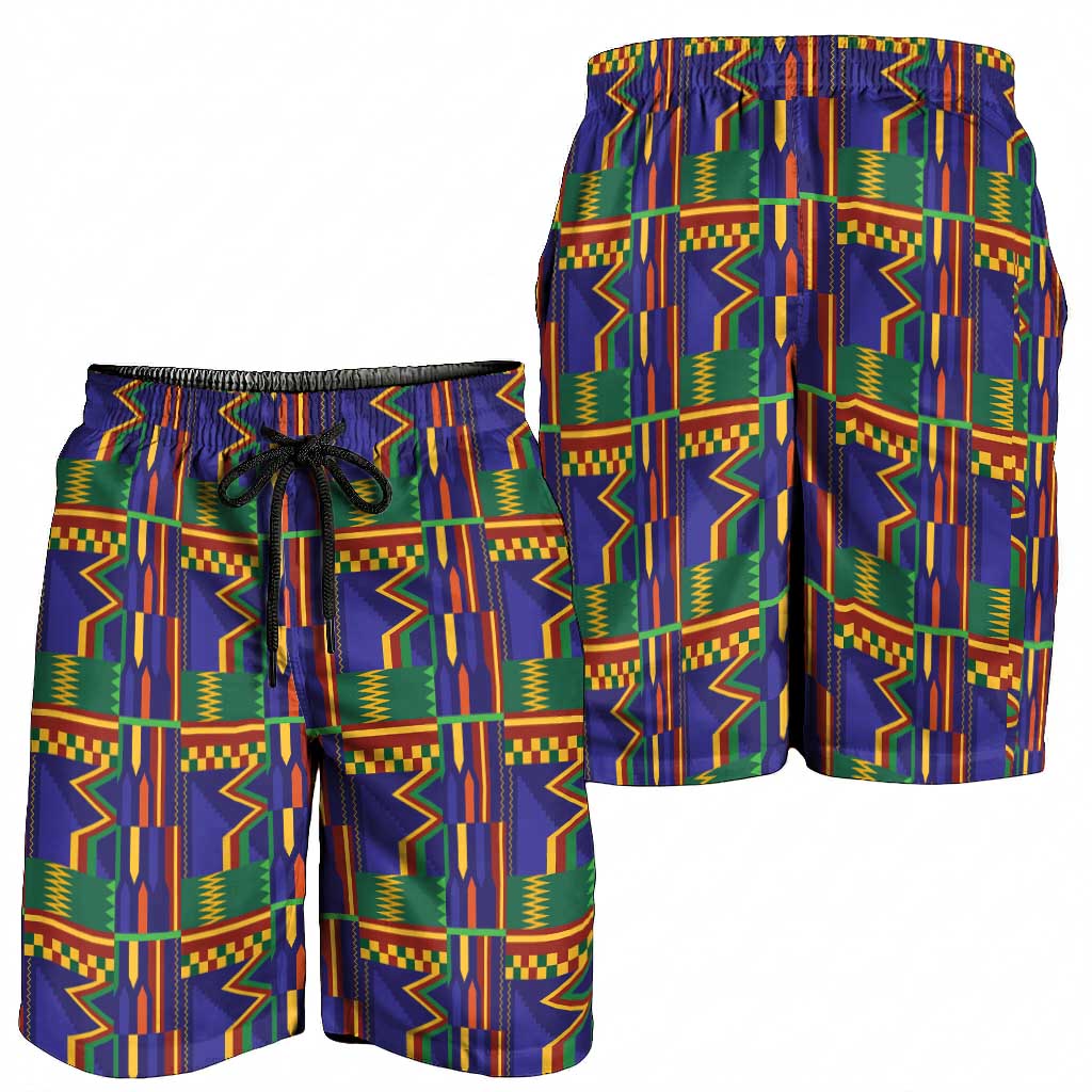 African Kente Pattern Shorts for Men Fathia Fata Nkrumah - Wonder Print Shop