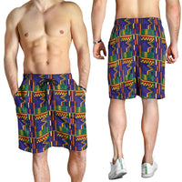 African Kente Pattern Shorts for Men Fathia Fata Nkrumah - Wonder Print Shop
