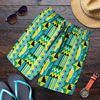 African Kente Pattern Shorts for Men Nkyinkyin - Wonder Print Shop