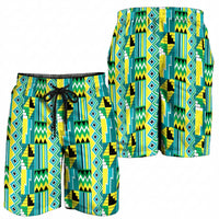 African Kente Pattern Shorts for Men Nkyinkyin - Wonder Print Shop