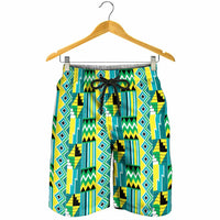 African Kente Pattern Shorts for Men Nkyinkyin - Wonder Print Shop