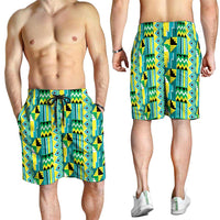 African Kente Pattern Shorts for Men Nkyinkyin - Wonder Print Shop