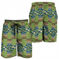 African Kente Pattern Shorts for Men Obaakofo Mmu Man - Wonder Print Shop