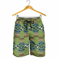 African Kente Pattern Shorts for Men Obaakofo Mmu Man - Wonder Print Shop