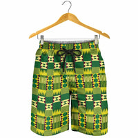 African Kente Pattern Shorts for Men Sika Fre Mogya - Wonder Print Shop