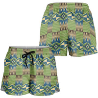 African Kente Pattern Shorts for Women Obaakofo Mmu Man - Wonder Print Shop