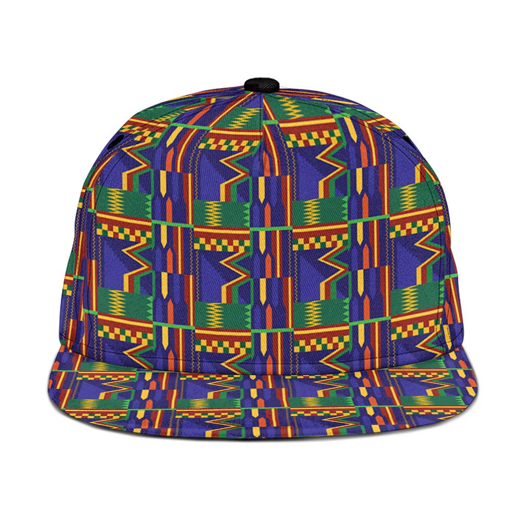 African Kente Pattern Snapback Cap Fathia Fata Nkrumah - Wonder Print Shop