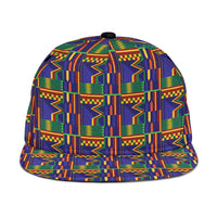 African Kente Pattern Snapback Cap Fathia Fata Nkrumah - Wonder Print Shop