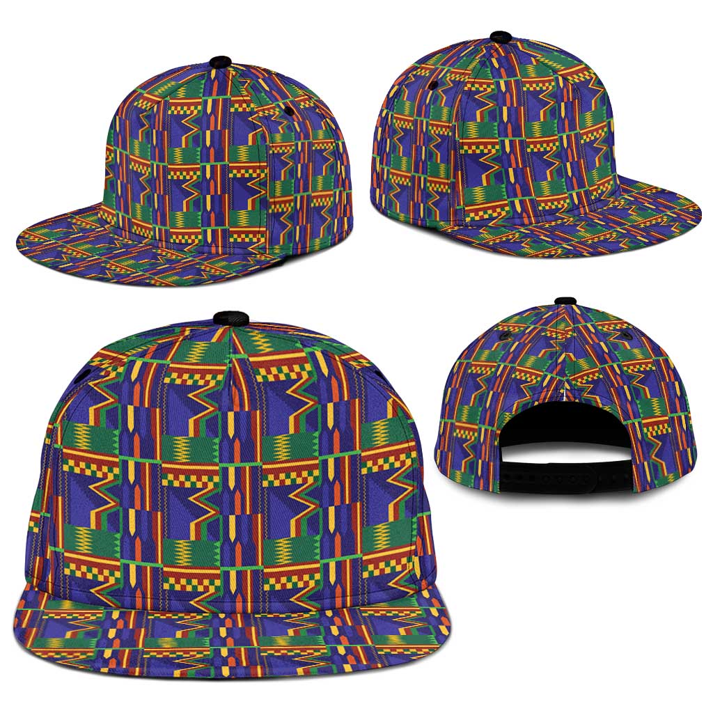 African Kente Pattern Snapback Cap Fathia Fata Nkrumah - Wonder Print Shop