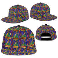 African Kente Pattern Snapback Cap Fathia Fata Nkrumah - Wonder Print Shop