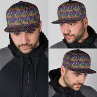 African Kente Pattern Snapback Cap Fathia Fata Nkrumah - Wonder Print Shop