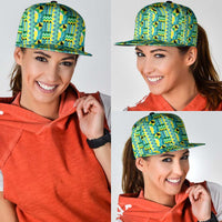 African Kente Pattern Snapback Cap Nkyinkyin - Wonder Print Shop