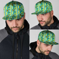 African Kente Pattern Snapback Cap Nkyinkyin - Wonder Print Shop