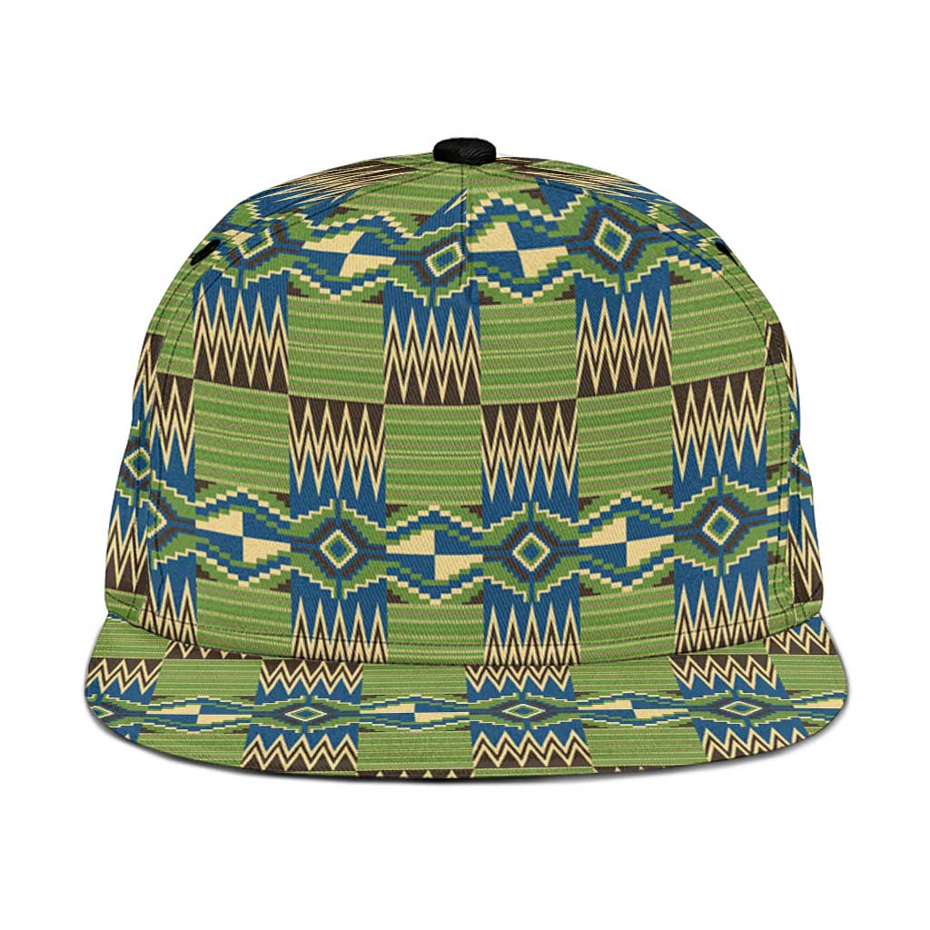 African Kente Pattern Snapback Cap Obaakofo Mmu Man - Wonder Print Shop