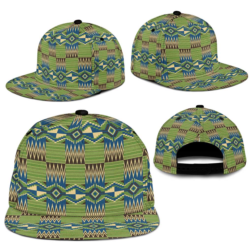 African Kente Pattern Snapback Cap Obaakofo Mmu Man - Wonder Print Shop