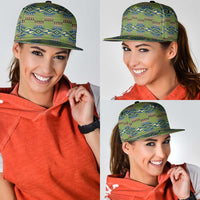 African Kente Pattern Snapback Cap Obaakofo Mmu Man - Wonder Print Shop
