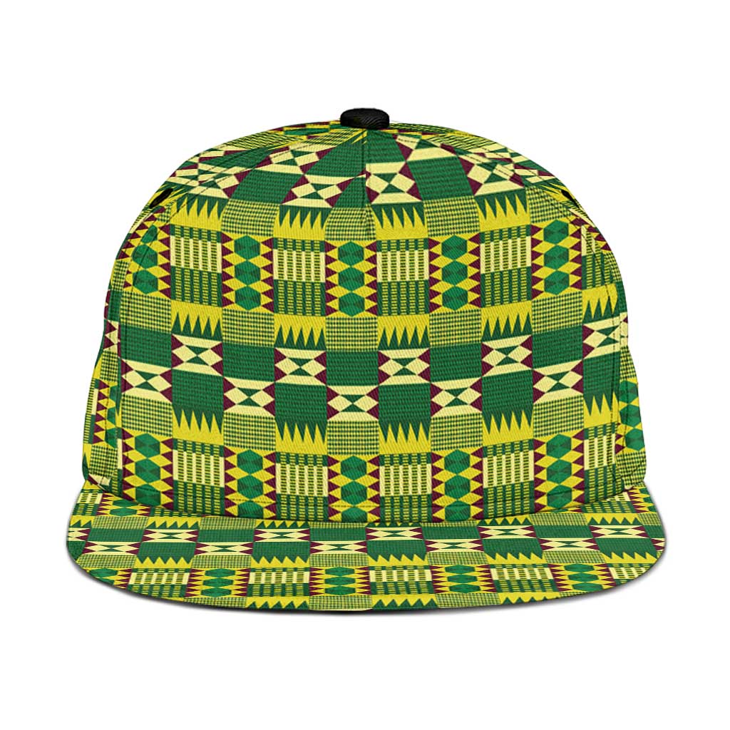 African Kente Pattern Snapback Cap Sika Fre Mogya - Wonder Print Shop