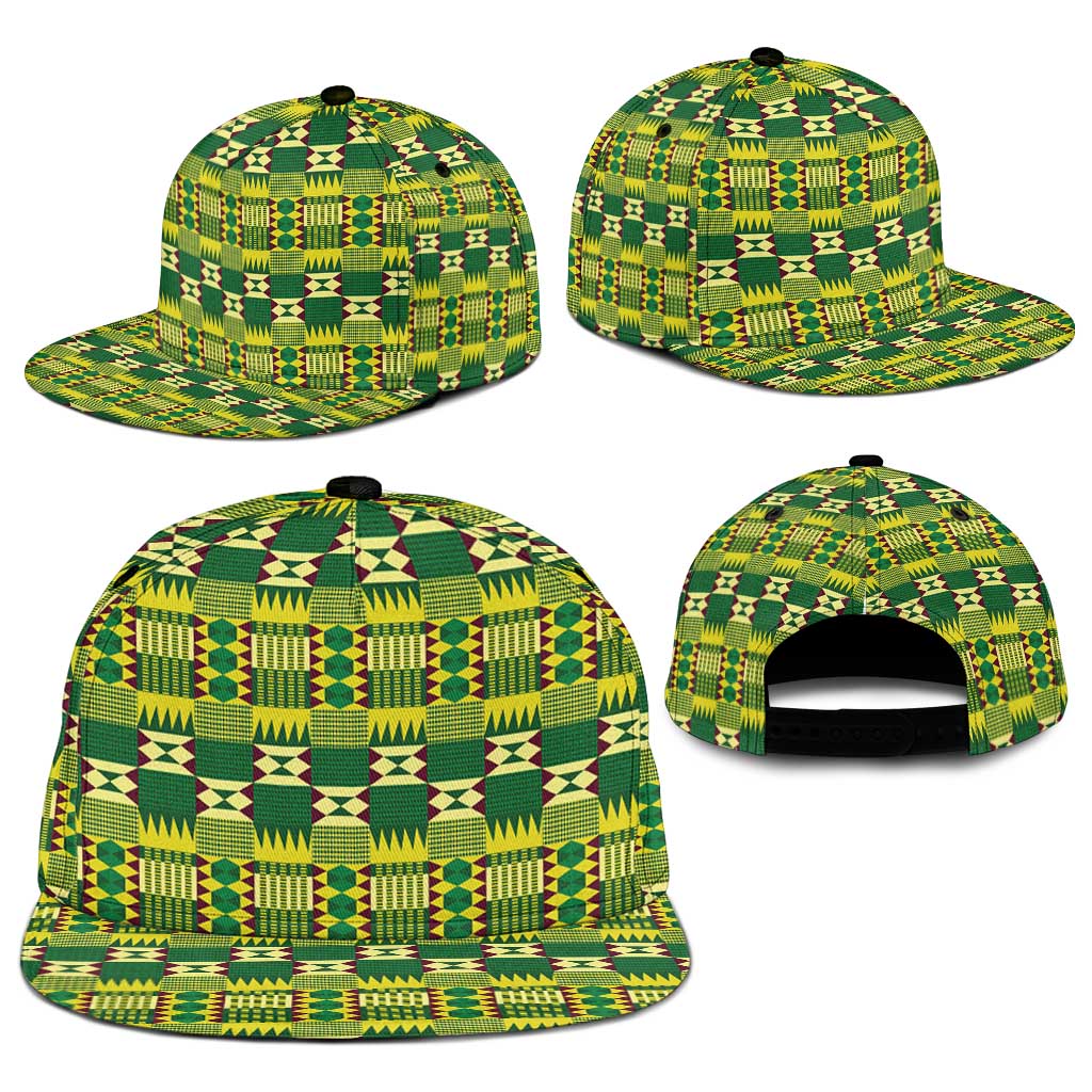 African Kente Pattern Snapback Cap Sika Fre Mogya - Wonder Print Shop