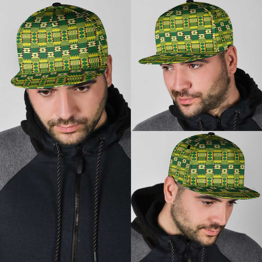 African Kente Pattern Snapback Cap Sika Fre Mogya - Wonder Print Shop