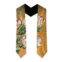 African King Proteas Dashiki Motif Graduation Stole Gold Style