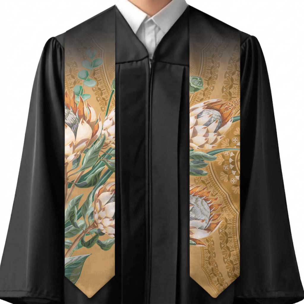 African King Proteas Dashiki Motif Graduation Stole Gold Style