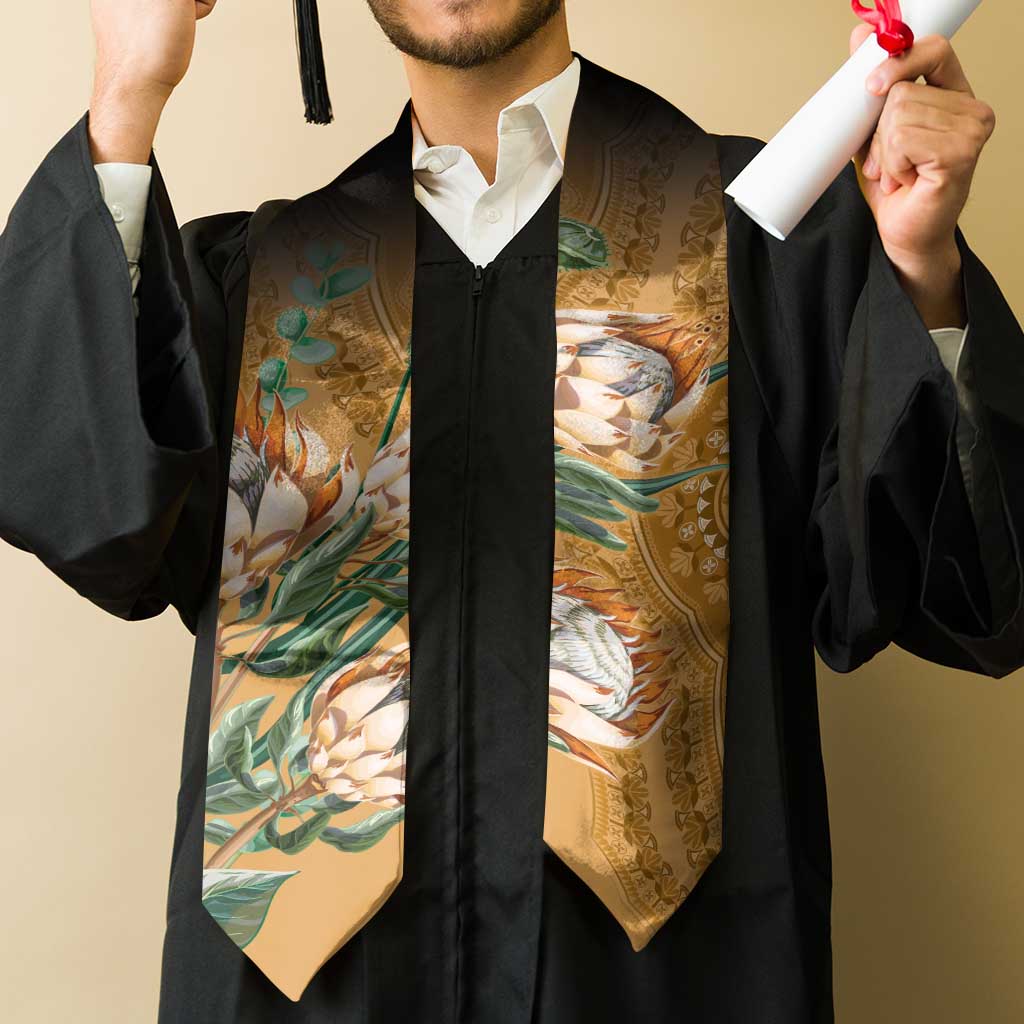 African King Proteas Dashiki Motif Graduation Stole Gold Style