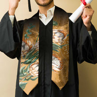 African King Proteas Dashiki Motif Graduation Stole Gold Style