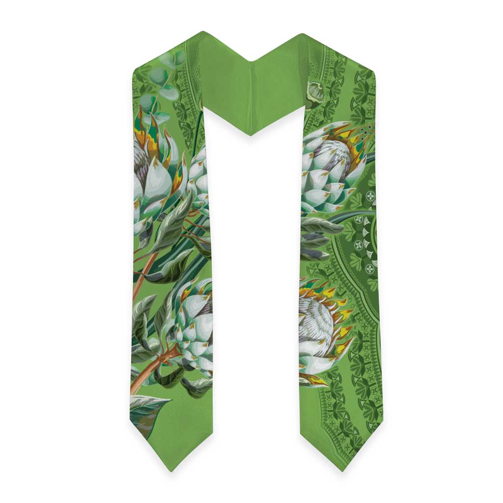 African King Proteas Dashiki Motif Graduation Stole Green Style