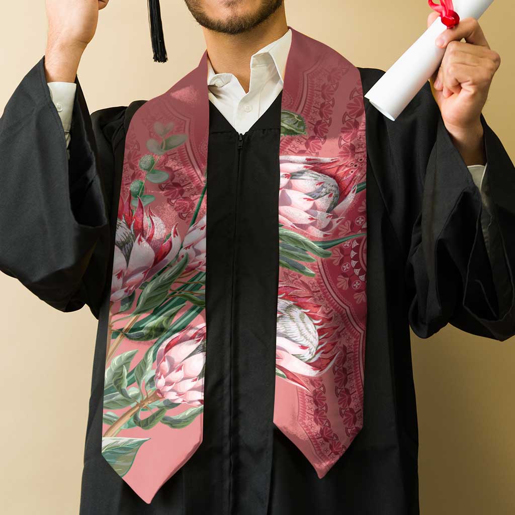 African King Proteas Dashiki Motif Graduation Stole Peach Style