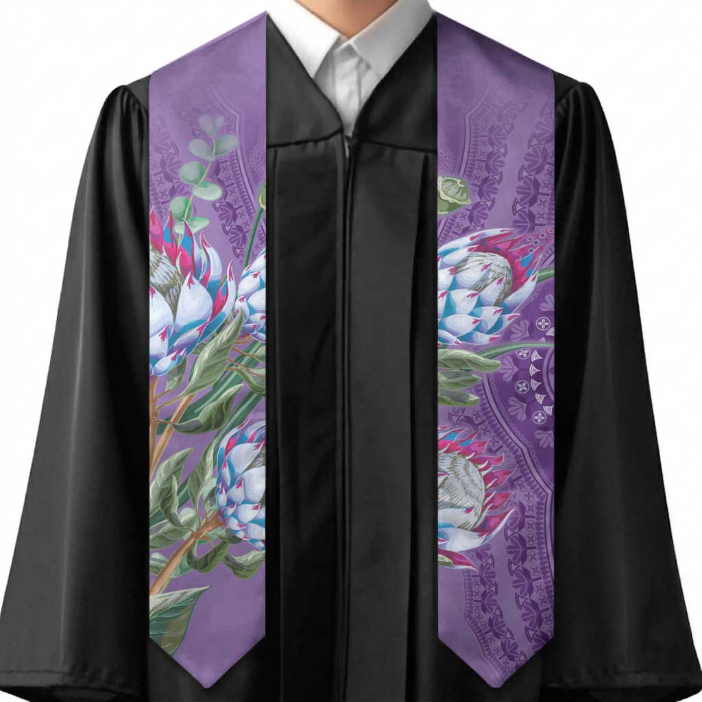 African King Proteas Dashiki Motif Graduation Stole Violet Style