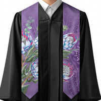 African King Proteas Dashiki Motif Graduation Stole Violet Style