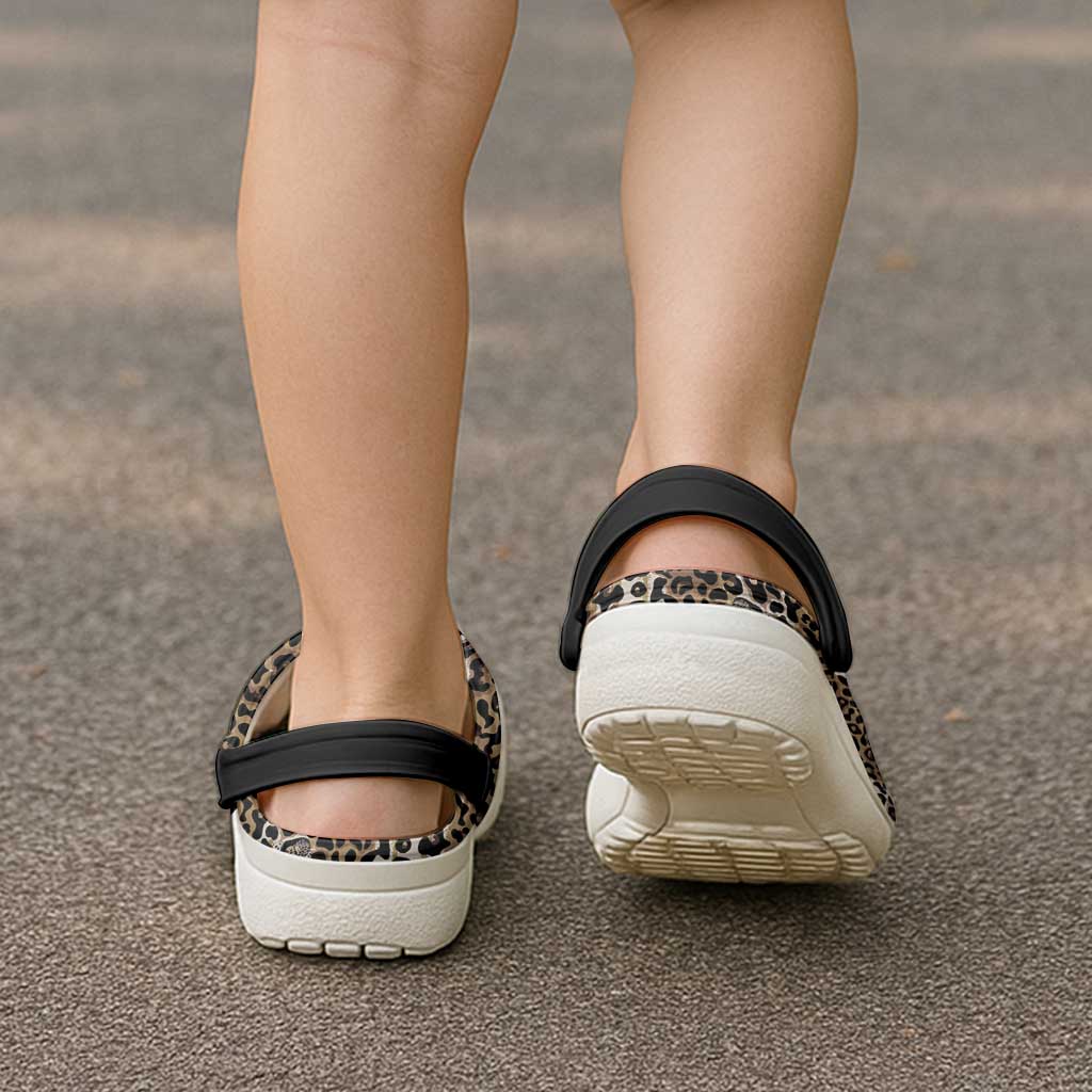 African Leopard Skin Pattern Clogs Shoes - Wonder Print Shop