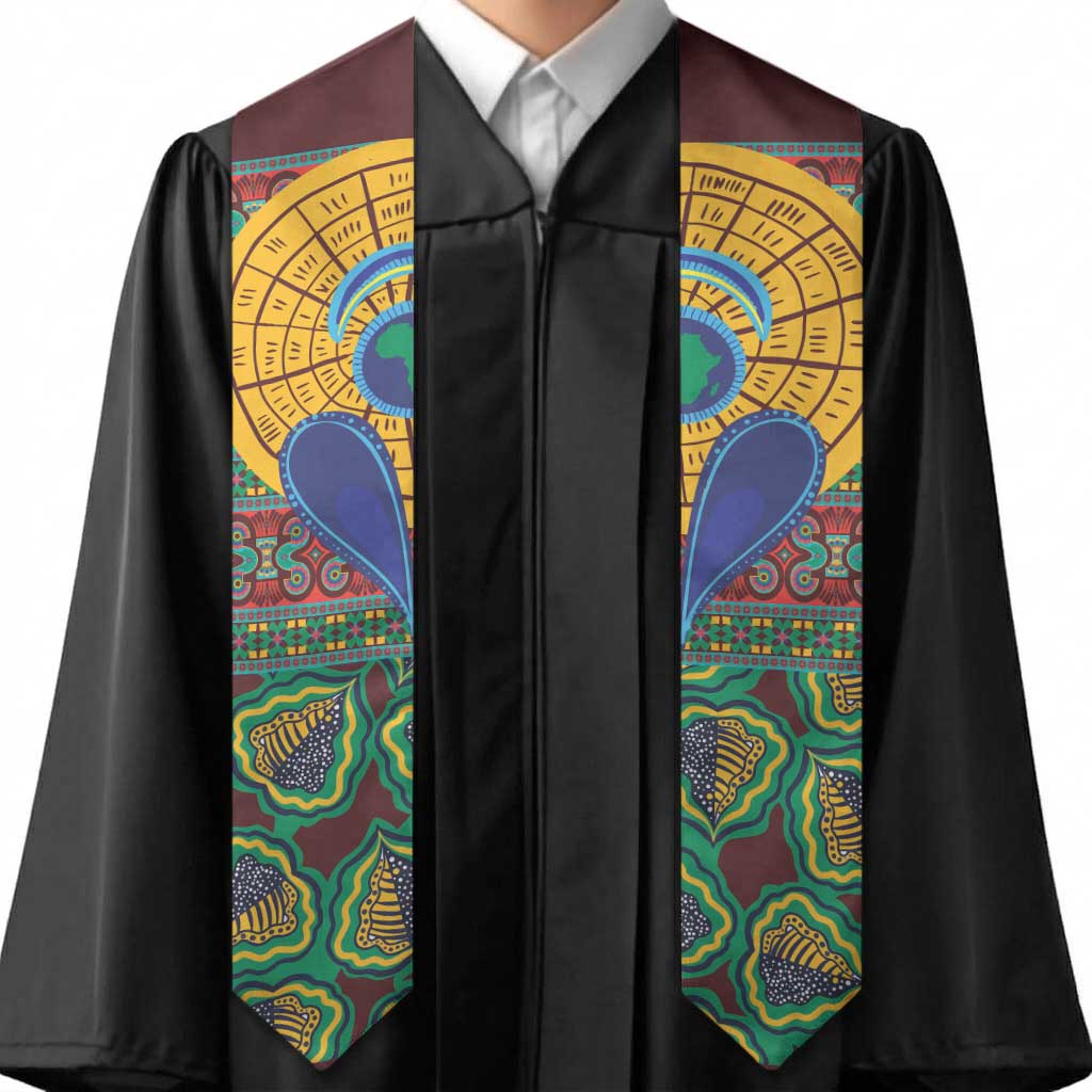 African Pattern Traditional Kanga Style Graduation Stole