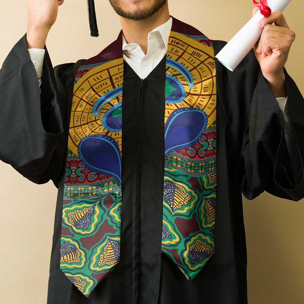 African Pattern Traditional Kanga Style Graduation Stole