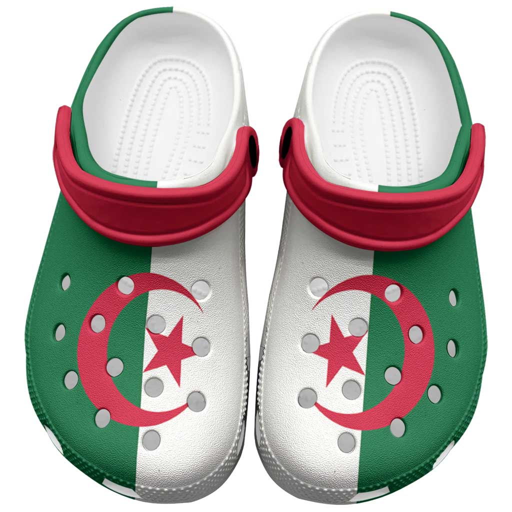 African Proud Algeria Flag Clogs Shoes - Wonder Print Shop