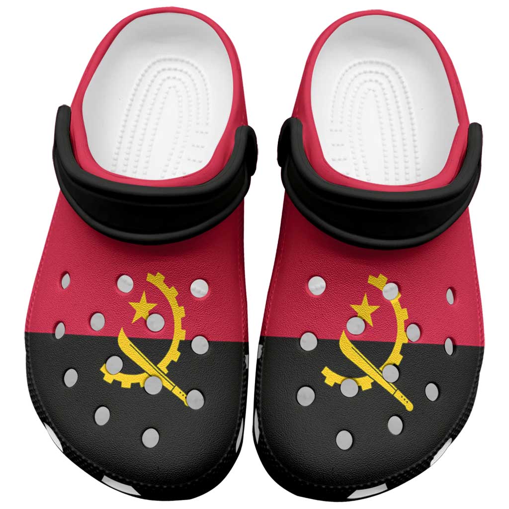 African Proud Angola Flag Clogs Shoes - Wonder Print Shop