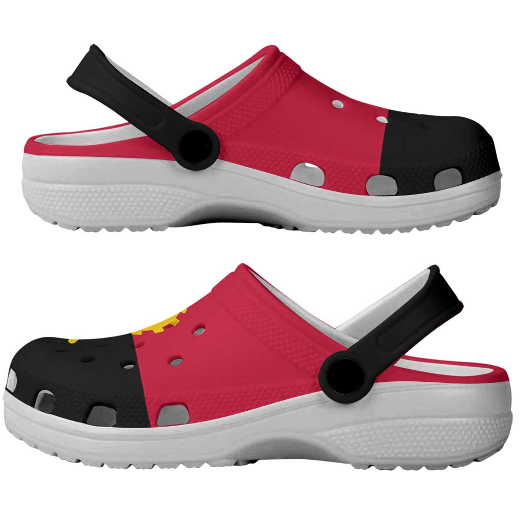 African Proud Angola Flag Clogs Shoes - Wonder Print Shop