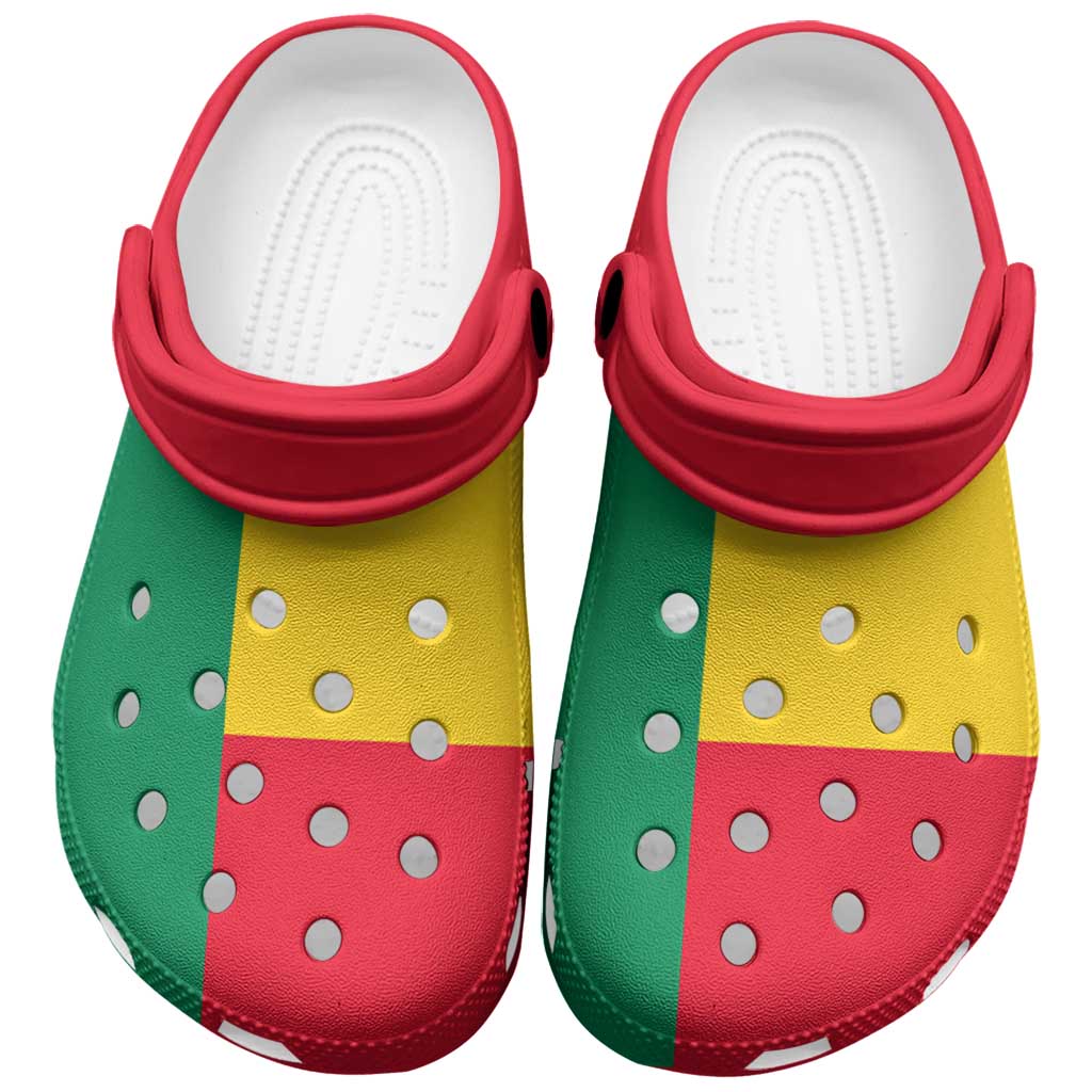 African Proud Benin Flag Clogs Shoes - Wonder Print Shop