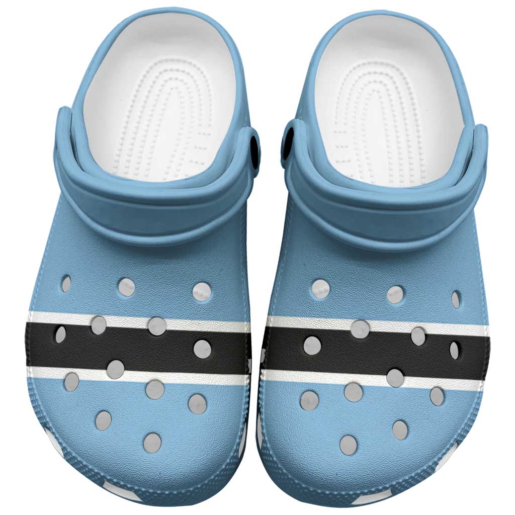 African Proud Botswana Flag Clogs Shoes - Wonder Print Shop