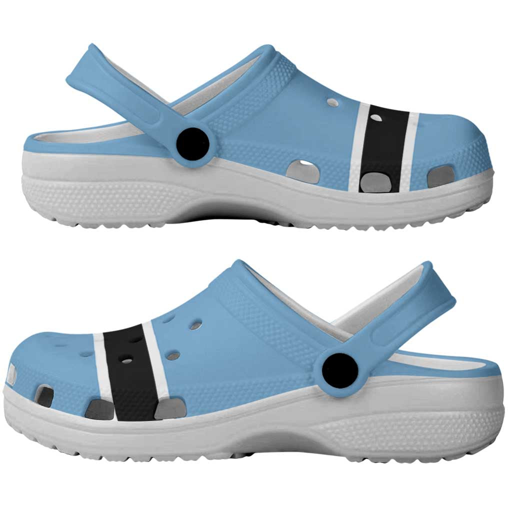 African Proud Botswana Flag Clogs Shoes - Wonder Print Shop