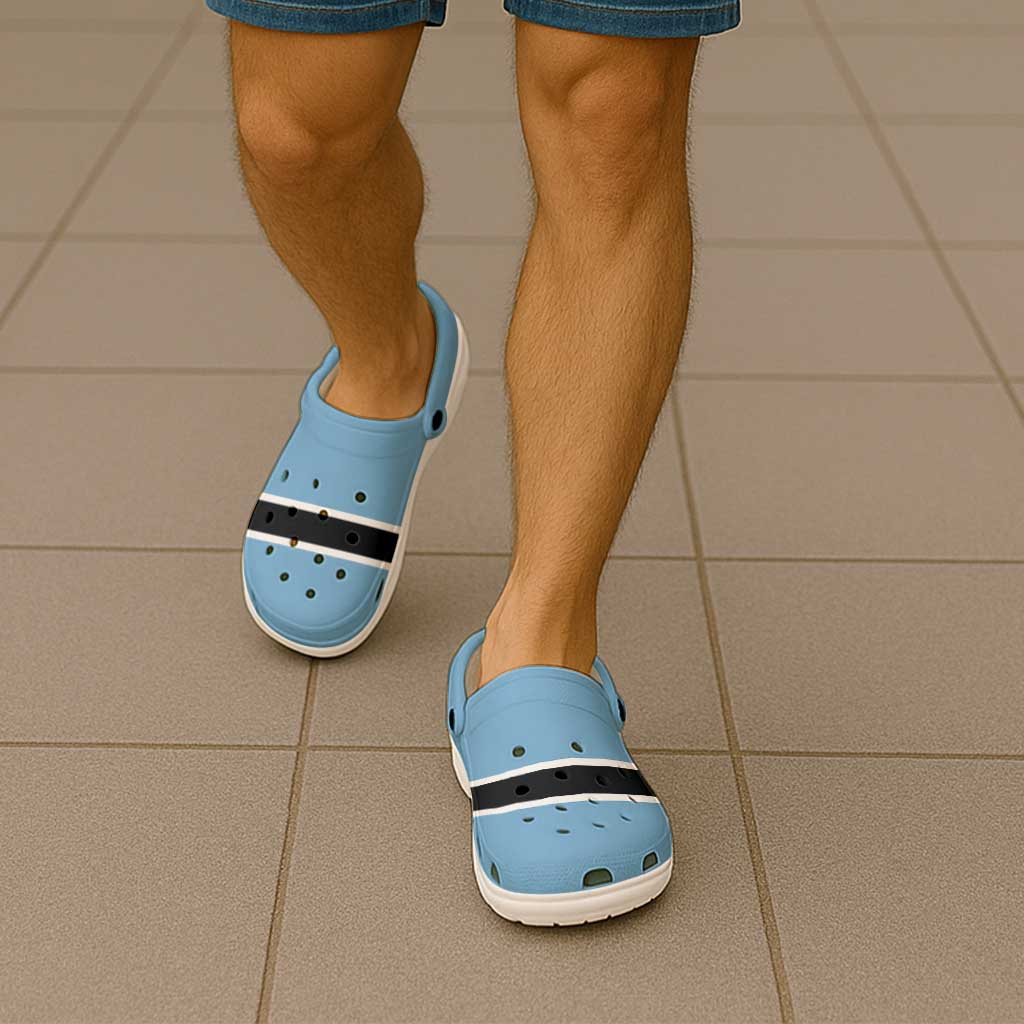 African Proud Botswana Flag Clogs Shoes - Wonder Print Shop