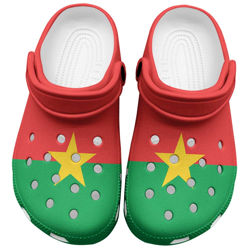 African Proud Burkina Faso Flag Clogs Shoes - Wonder Print Shop